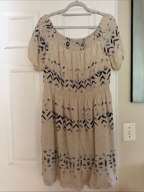 Off white Smocked-Waist Women's Dress